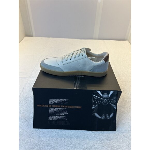 Allen Edmonds Liam Lace Up Leather Sneakers 8.5 D Men White/Gray NEW in Box